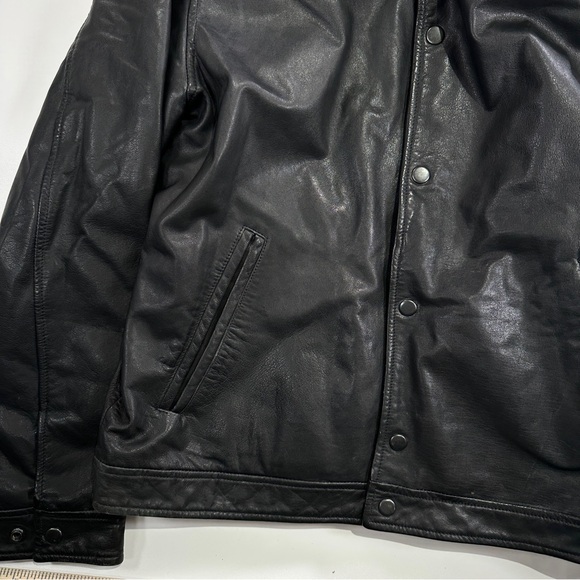 J Crew women leather jacket everyday black large - Picture 8 of 12